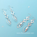 Trendy 925 Silver Dangle Earrings Geometry Ladies Earrings